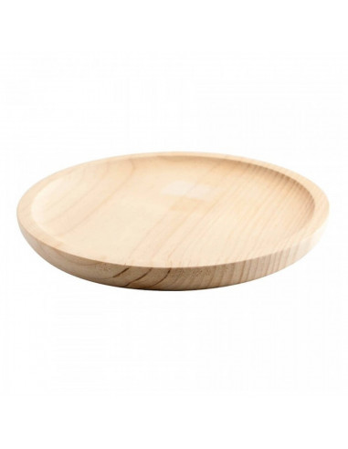 Tradineur - Pack de 12 platos de madera especial para pulpo, de 17,8 cm de diámetro, para el hogar o hostelería. Set de 12 recip