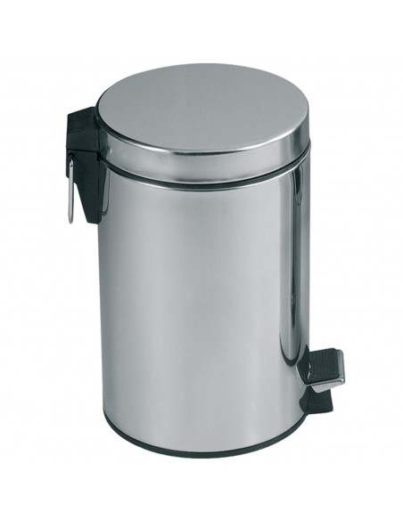 Cubo de basura con apertura a pedal 20 litros. Papelera metálica de baño, aseo u oficina con recipiente interior extraible 44 x