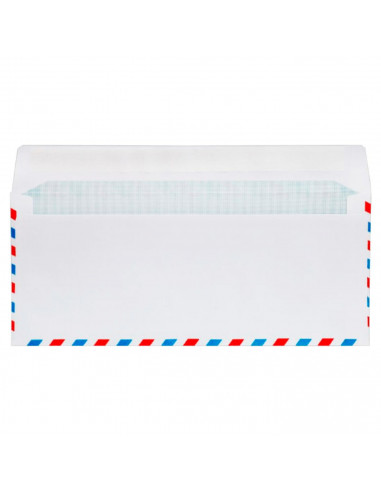Pack de 15 sobres para correo aéreo 115 x 225 mm, sobres de envío cartas, cierre autoadhesivo, sin ventana, color blanco