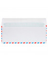 Pack de 15 sobres para correo aéreo 115 x 225 mm, sobres de envío cartas, cierre autoadhesivo, sin ventana, color blanco