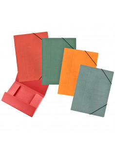 Pack de 10 carpetas de cartón de 31,7 x 23,6 cm, tamaño folio, con gomas y solapas, de color surtido. Juego de 10 carpetas para