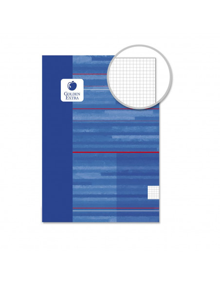 Pack de 5 libretas cuadriculadas A4, 48 hojas, 90 gr., cuaderno de cuadros, tapa blanda grapada, 21 x 29,7 cm, material escolar,