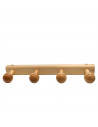 Tradineur - Perchero madera 4 pomos con ganchos para pared o puerta 5.2 x 45.1 x 10.3 cm. Soporte para abrigos y sombreros, esti