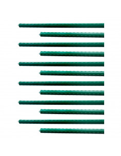 Tradineur - Pack de 12 tutores de acero plastificado para plantas de 1,1 x 180 cm, ideal para el cuidado del jardín. Varillas pa