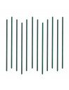 Tradineur - Pack de 12 tutores de acero plastificado para plantas de 1,1 x 180 cm, ideal para el cuidado del jardín. Varillas pa