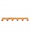 Tradineur - Perchero madera 6 pomos con ganchos para pared o puerta 5.2 x 70 x 10.3 cm. Soporte para abrigos y sombreros, estilo