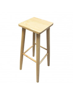 Tradineur - Taburete alto de barra, bar y cocina de madera cuadrado, banqueta cuadrada de barra, 70 x 28 x 28 cm