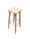 Tradineur - Taburete alto de barra, bar y cocina de madera cuadrado, banqueta cuadrada de barra, 70 x 28 x 28 cm