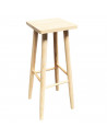 Tradineur - Taburete alto de barra, bar y cocina de madera cuadrado, banqueta cuadrada de barra, 70 x 28 x 28 cm