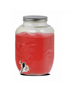 Tarro dispensador de bebidas de cristal con grifo 4 L. Bote dispensador, botella con grifo, garrafa, jarra de cristal con grifo,