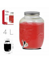 Tarro dispensador de bebidas de cristal con grifo 4 L. Bote dispensador, botella con grifo, garrafa, jarra de cristal con grifo,