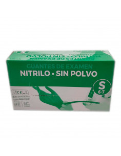 Guantes de nitrilo sin polvo talla S 6-7, Guantes desechables de examen, color azul, 100 unidades