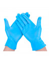 Guantes de nitrilo sin polvo talla M 7-8, Guantes desechables de examen, color azul, 100 unidades