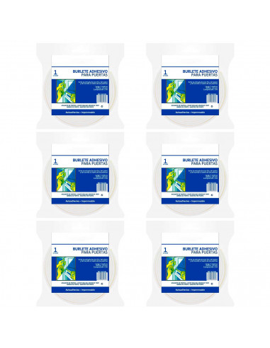 Pack de 6  burletes aislantes adhesivos para ventanas, tira de sellado, junta para puerta, 6 unidades, 500 x 1.8 cm