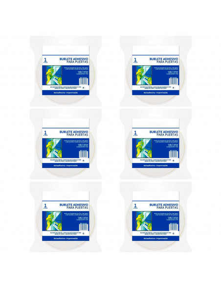 Pack de 6  burletes aislantes adhesivos para ventanas, tira de sellado, junta para puerta, 6 unidades, 500 x 1.8 cm