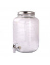 Tradineur - Tarro dispensador con grifo - Fabricado en Cristal Transparente - Capacidad de 4 Litros - Recipiente para servir agu