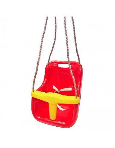 Columpio infantil con cinturón de seguridad 39 x 36 x 43 cm, silla asiento colgante bebé, carga máxima 25 kg para casa, jardín,