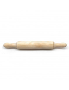 Rodillo de madera para amasar 35,5 x 4,5 cm para cocina, repostería, mangos laterales, accesorio amasador de panadero, estable y