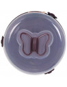 Tartera de plástico transparente redonda con tapa y asas con forma de mariposa 26 x 12,5 cm, Recipiente para transportar tartas,