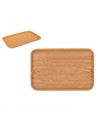 Bandeja rectangular de madera y melamina 43 x 29 cm para servir comida, transportar platos, vasos, alimentos, apta para lavavaji