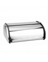 Tradineur - Panera de metal sobremesa, tapa corredera, 43 x 27,5 x 18 cm. Contenedor para pan metálico, recipiente con tapa desl