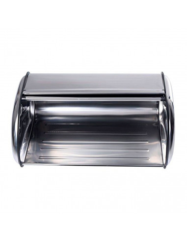 Tradineur - Panera de metal sobremesa, tapa corredera, 43 x 27,5 x 18 cm. Contenedor para pan metálico, recipiente con tapa desl