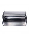 Tradineur - Panera de metal sobremesa, tapa corredera, 43 x 27,5 x 18 cm. Contenedor para pan metálico, recipiente con tapa desl