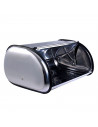 Tradineur - Panera de metal sobremesa, tapa corredera, 43 x 27,5 x 18 cm. Contenedor para pan metálico, recipiente con tapa desl