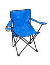 Tradineur - Silla de camping plegable con portavasos, metal y lona, soporta 110 kg, silla ligera de acampada, picnic, ir a pesca