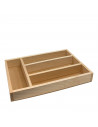 Cubertero, organizador de cubiertos de madera 31,3 x 20,4 x 4.1 cm, 4 compartimentos. Bandeja, porta utensilios de madera para c