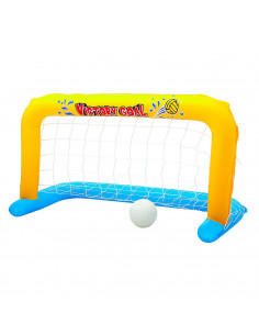 Portería waterpolo hinchable con pelota, 1,42 m x 76 cm. Portería inflable para piscina, flotante, deportes acuáticos, diversión