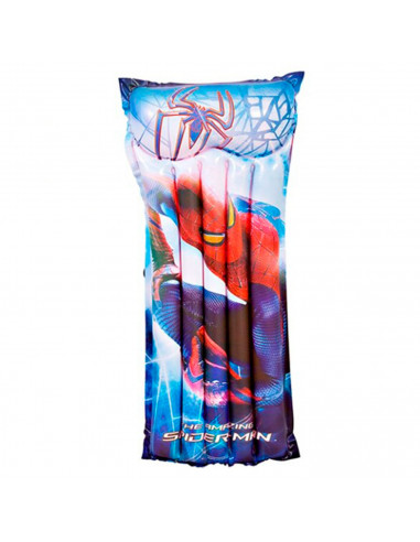 Colchoneta hinchable infantil Spiderman 119 x 61 cm, colchoneta inflable niños verano, hamaca flotante, colchón, tumbona inflabl