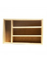 Cubertero, organizador de cubiertos de madera 31,3 x 20,4 x 4.1 cm, 4 compartimentos. Bandeja, porta utensilios de madera para c