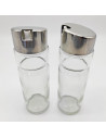 LifeStyle - Set de aceitera y vinagrera 175 ml, cristal y acero inoxidable, diseño clásico, recipientes rellenables para aliño,