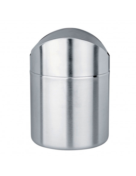 Tradineur - Papelera de sobremesa 1,5 litros con tapa oscilante, acero inoxidable 16,5 x 12 cm, cubo de basura, contenedor metál Tradineur - Papelera de sobremesa 1,5 litros con tapa oscilante, acero inoxidable 16,5 x 12 cm, cubo de basura, contenedor metál