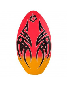 Tradineur - Tabla de surf skimboard de madera 90 x 50 cm, aprender a surfear, mar, playa, diseño aleatorio