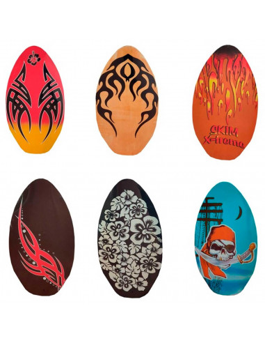Tradineur - Tabla de surf skimboard de madera 90 x 50 cm, aprender a surfear, mar, playa, diseño aleatorio
