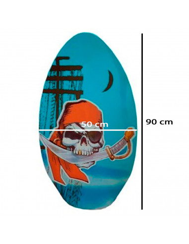 Tradineur - Tabla de surf skimboard de madera 90 x 50 cm, aprender a surfear, mar, playa, diseño aleatorio