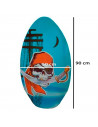 Tradineur - Tabla de surf skimboard de madera 90 x 50 cm, aprender a surfear, mar, playa, diseño aleatorio