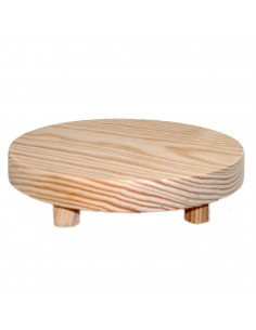 Salvamantel de madera redondo 16,6 cm, soporte protector de mesa y encimera con patas para ollas calientes, cacerolas, sartenes,