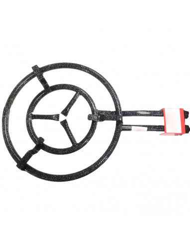Tradineur - Quemador paellero gas butano 50 cm diámetro con patas, aro paellero esmaltado, hornillo paellas, homologado, exterio