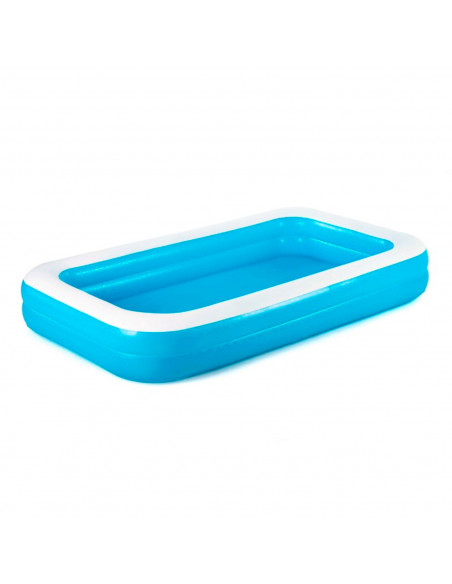 Tradineur - Piscina hinchable rectangular familiar 305 x 183 x 46 cm, piscina inflable 850 litros, paredes extragruesas, exterio