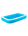 Tradineur - Piscina hinchable rectangular familiar 305 x 183 x 46 cm, piscina inflable 850 litros, paredes extragruesas, exterio