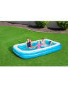 Tradineur - Piscina hinchable rectangular familiar 305 x 183 x 46 cm, piscina inflable 850 litros, paredes extragruesas, exterio