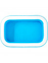 Tradineur - Piscina rectangular hinchable 262 x 175 x 51 cm, piscina inflable 778 litros, paredes extra anchas, exterior, jardín