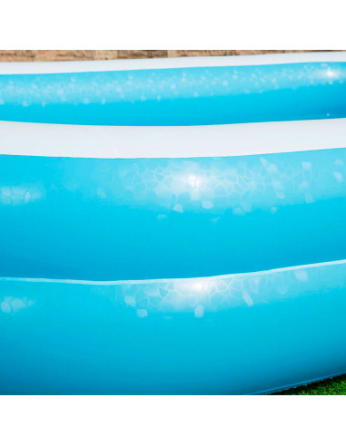 Tradineur - Piscina rectangular hinchable 262 x 175 x 51 cm, piscina inflable 778 litros, paredes extra anchas, exterior, jardín