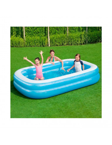 Tradineur - Piscina rectangular hinchable 262 x 175 x 51 cm, piscina inflable 778 litros, paredes extra anchas, exterior, jardín