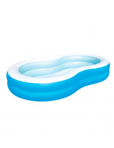 Tradineur - Piscina hinchable ovalada 262 x 157 x 46 cm, piscina inflable 544 litros, paredes extra gruesas, exterior, jardín, p