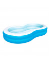Tradineur - Piscina hinchable ovalada 262 x 157 x 46 cm, piscina inflable 544 litros, paredes extra gruesas, exterior, jardín, p