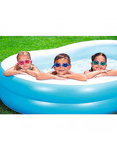 Tradineur - Piscina hinchable ovalada 262 x 157 x 46 cm, piscina inflable 544 litros, paredes extra gruesas, exterior, jardín, p